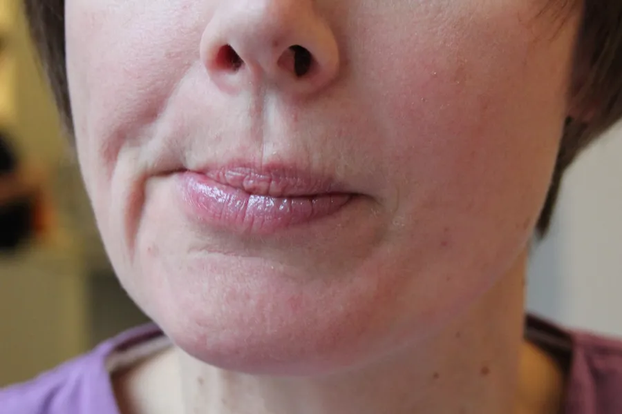 A close up of a person's face